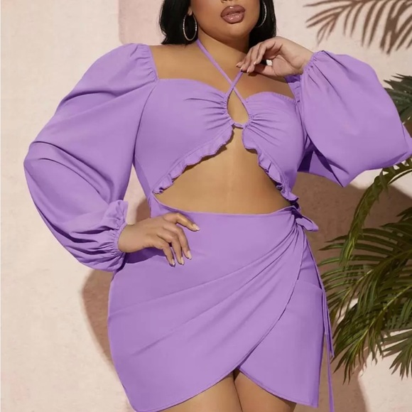 Chic Lavender wrap dress - Picture 1 of 7